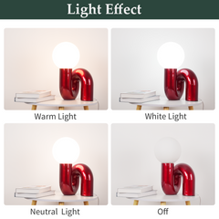 Aeyee Modern Globe Glass Table Lamp, Decorative Art Decor Night Light, Cute Bedside Desk Lamp for Bedroom Living Room Office