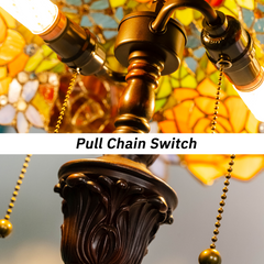 Aeyee Tiffany Style Floor Lamp Stained Glass Standing Lamp Colourful Flower Reading Light Vintage Corner Lamp for Living Room Bedroom Home Office