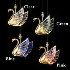 Swan Pendant Light Fixture - Aeyee Modern Acrylic Hanging Lighting, Colorful Ceiling Pendant Light for Bedroom, Decorative Light Warm Light