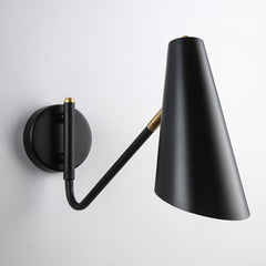 Aeyee Modern Black Wall Lamp, Swing Arm Wall Lamp, Industrial Wall Mount Lighting for Bedroom Corridor