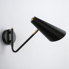 Aeyee Modern Black Wall Lamp, Swing Arm Wall Lamp, Industrial Wall Mount Lighting for Bedroom Corridor