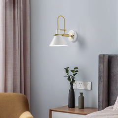 Aeyee Cone Shade Wall Sconce, Modern Swing Arm Wall Mounted Lamp, Clean Wall Light Stairway Sconce Lamp