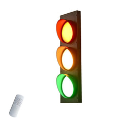 Aeyee Industrial Traffic Light Vintage Stop Light with Remote, 18.5" Fun Wall Lamp for Kids Bedroom, Office, Bar