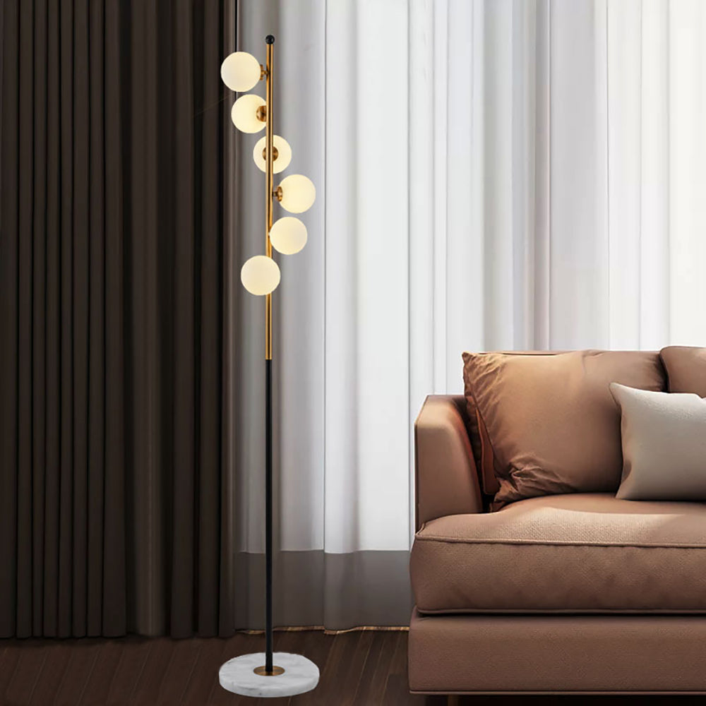 Aeyee Modern Globes Floor Lamp 6 Lights Vertical Floor Lamp, Mid Century Standing Light, Elegant Floor Lamps for Living Room