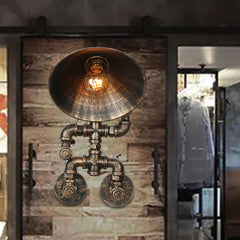 Aeyee Water Pipe Wall Sconce, Industrial Wall Light, Fun Wall Mount Lamp for Bedroom, Stairway, Corridor in Rust