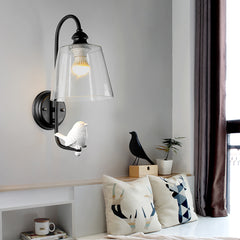 Aeyee Bird Wall Sconce, Classy Wall Mount Light with Glass Shade, Cute Wall Lamp for Living Room, Bedroom