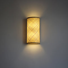 Aeyee Rustic Bamboo Wall Sconces, Boho Wall Lamp, Cute Rattan Wall Light Fixture, Little Wall Mounted Light for Bedroom Hallway Stairway