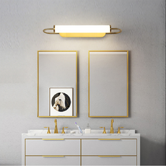 Aeyee Linear Tube Wall Sconce Lighting, LED Wall Mount Light with Glass Shade, 2800K Gold Vanity Light Fixture