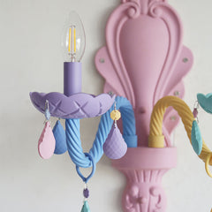 Aeyee Cute Glass Wall Sconce, Candle Wall Mount Light, Macaron 2 Lights Wall Lamp for Bedroom, Hallway, Stairway