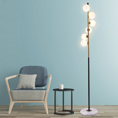 Aeyee Modern Globes Floor Lamp 6 Lights Vertical Floor Lamp, Mid Century Standing Light, Elegant Floor Lamps for Living Room