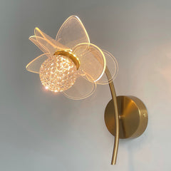 Aeyee Flower Wall Sconce, LED Elegant Wall Light, Dimmable Wall Mount Lamp for Mirror, Bedroom, Hallway