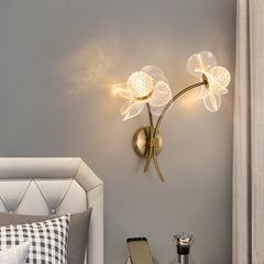 Aeyee Flower Wall Sconce, LED Elegant Wall Light, Dimmable Wall Mount Lamp for Mirror, Bedroom, Hallway