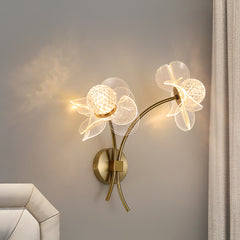 Aeyee Flower Wall Sconce, LED Elegant Wall Light, Dimmable Wall Mount Lamp for Mirror, Bedroom, Hallway