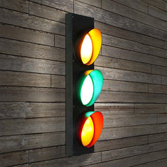 Aeyee Industrial Traffic Light Vintage Stop Light with Remote, 18.5" Fun Wall Lamp for Kids Bedroom, Office, Bar