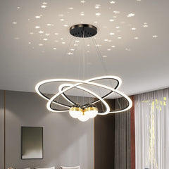 Aeyee Modern Tier LED Chandelier, Unique Starry Pendant Light Fixture, Dimmable Tier Hanging Lamp