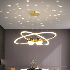 Aeyee Modern Tier LED Chandelier, Unique Starry Pendant Light Fixture, Dimmable Tier Hanging Lamp