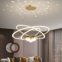 Aeyee Modern Tier LED Chandelier, Unique Starry Pendant Light Fixture, Dimmable Tier Hanging Lamp