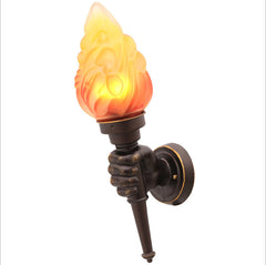 Aeyee Flame Shaped Wall Sconce, Vintage Glass Wall Mounted Lamp, Industrial Wall Light Stairway Sconce Lamp in Coffee