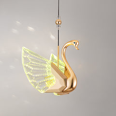 Swan Pendant Light Fixture - Aeyee Modern Acrylic Hanging Lighting, Colorful Ceiling Pendant Light for Bedroom, Decorative Light Warm Light