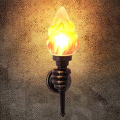 Aeyee Flame Shaped Wall Sconce, Vintage Glass Wall Mounted Lamp, Industrial Wall Light Stairway Sconce Lamp in Coffee