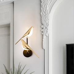 Aeyee Bird Wall Sconce, Fun Wall Light with Acrylic Shade, LED Birds Wall Lamp, Art Deco Wall Mount Lamp for Bedroom, Stairway, Corridor