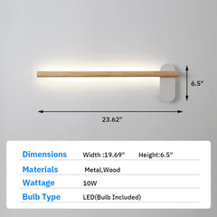 Bathroom Vanity Light - Aeyee Clean Design and Bright Wall Mount Lighting LED Mirror Lamps Wood Straight Rod Makeup Light