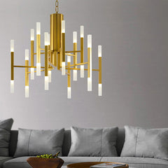 Modern Acrylic Tubes Island Chandelier - Aeyee Classy Pendant Light Fixture, Hanging Lighting for Dining Room Bedroom