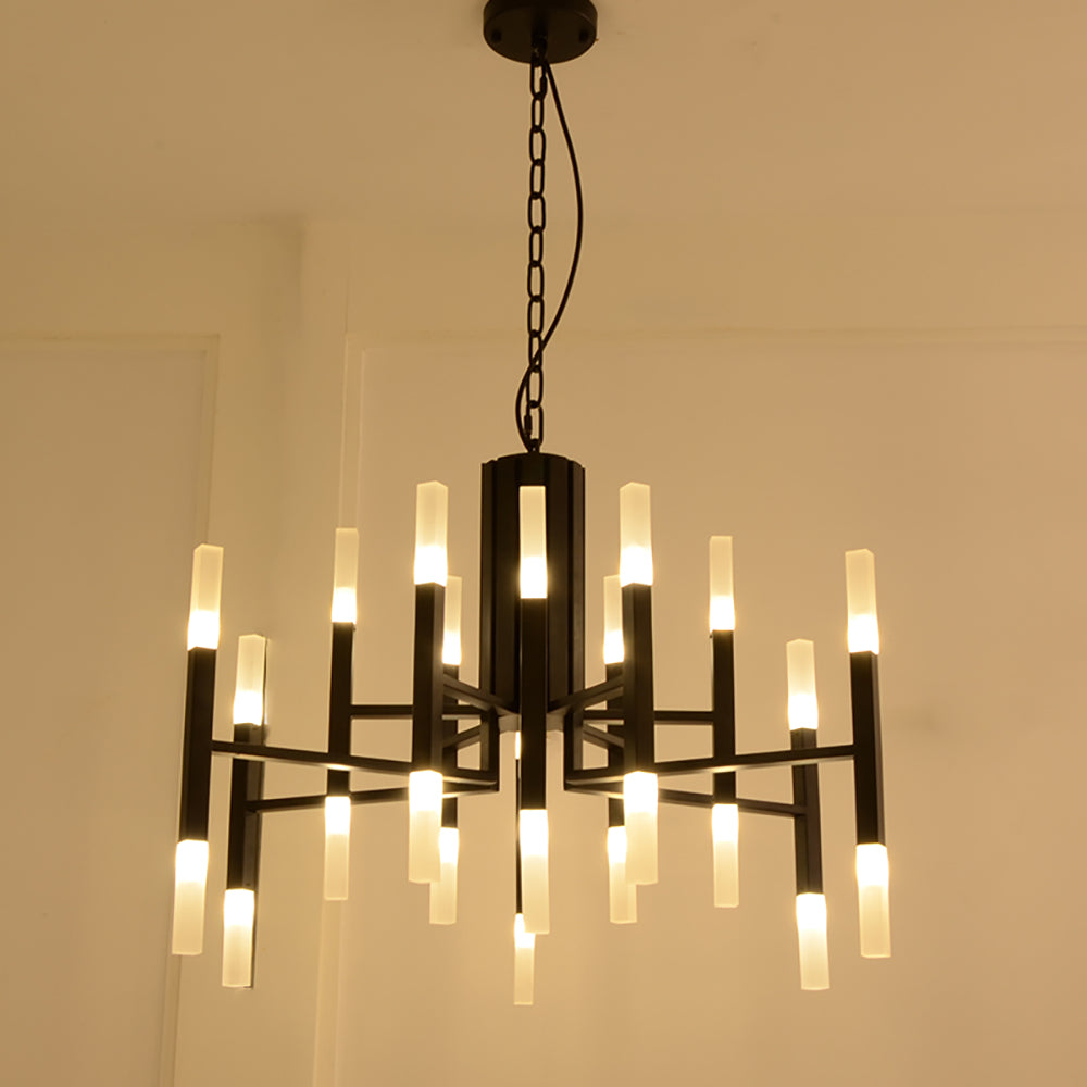 Modern Acrylic Tubes Island Chandelier - Aeyee Classy Pendant Light Fixture, Hanging Lighting for Dining Room Bedroom