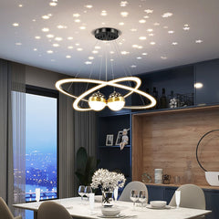 Aeyee Modern Tier LED Chandelier, Unique Starry Pendant Light Fixture, Dimmable Tier Hanging Lamp