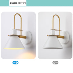 Aeyee Cone Shade Wall Sconce, Modern Swing Arm Wall Mounted Lamp, Clean Wall Light Stairway Sconce Lamp