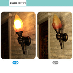 Aeyee Flame Shaped Wall Sconce, Vintage Glass Wall Mounted Lamp, Industrial Wall Light Stairway Sconce Lamp in Coffee