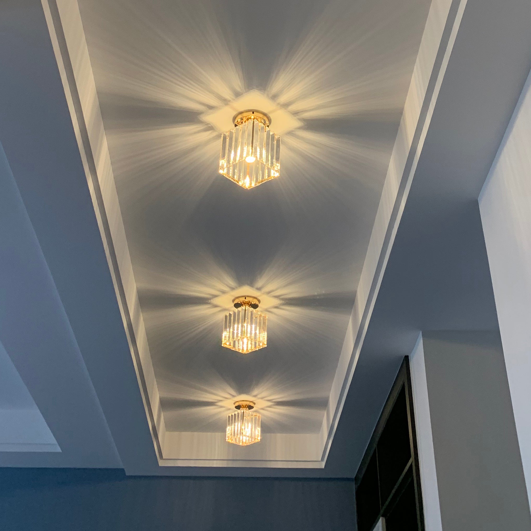 Normal Light Fixture Aeyee Crystal Flush Mount Ceiling Light, Clean Hallway Light fixtures ...