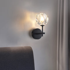 Aeyee Modern Crystal Wall Sconce, Small Elegant Wall Light, Diamond Shaped Wall Mount Lamp for Entrance, Bedroom, Hallway