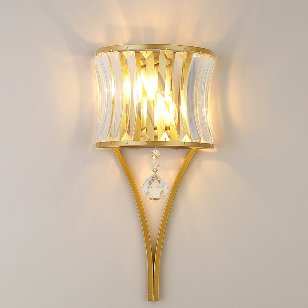 Aeyee Modern Crystal Wall Sconce, 2 Lights Elegant Wall Light, Wall Mo ...