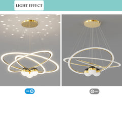 Aeyee Modern Tier LED Chandelier, Unique Starry Pendant Light Fixture, Dimmable Tier Hanging Lamp