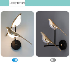 Aeyee Bird Wall Sconce, Fun Wall Light with Acrylic Shade, LED Birds Wall Lamp, Art Deco Wall Mount Lamp for Bedroom, Stairway, Corridor