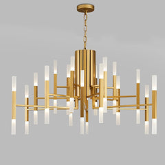 Modern Acrylic Tubes Island Chandelier - Aeyee Classy Pendant Light Fixture, Hanging Lighting for Dining Room Bedroom