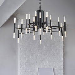 Modern Acrylic Tubes Island Chandelier - Aeyee Classy Pendant Light Fixture, Hanging Lighting for Dining Room Bedroom