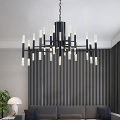 Modern Acrylic Tubes Island Chandelier - Aeyee Classy Pendant Light Fixture, Hanging Lighting for Dining Room Bedroom