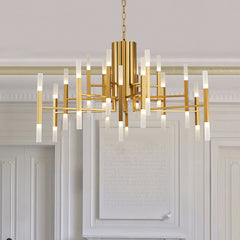 Modern Acrylic Tubes Island Chandelier - Aeyee Classy Pendant Light Fixture, Hanging Lighting for Dining Room Bedroom