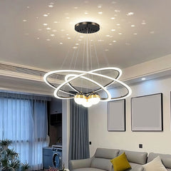 Aeyee Modern Tier LED Chandelier, Unique Starry Pendant Light Fixture, Dimmable Tier Hanging Lamp