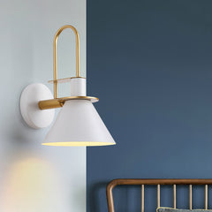 Aeyee Cone Shade Wall Sconce, Modern Swing Arm Wall Mounted Lamp, Clean Wall Light Stairway Sconce Lamp