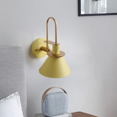 Aeyee Cone Shade Wall Sconce, Modern Swing Arm Wall Mounted Lamp, Clean Wall Light Stairway Sconce Lamp