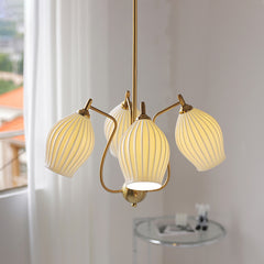 Elegant Flower Chandelier - Aeyee Classic Pendant Light Fixture with Ceramic Shade, Adjustable Height, Modern Hanging Lamp