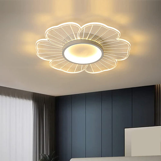 Modern Flower Shape Ceiling Lighting Fixtures - Aeyee Dimmable Acrylic Bright Lighting with Remote, LED Flush Mount Ceiling Light