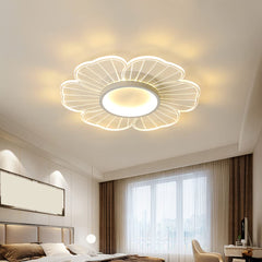 Modern Flower Shape Ceiling Lighting Fixtures - Aeyee Dimmable Acrylic Bright Lighting with Remote, LED Flush Mount Ceiling Light