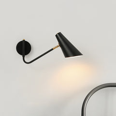 Aeyee Modern Black Wall Lamp, Swing Arm Wall Lamp, Industrial Wall Mount Lighting for Bedroom Corridor