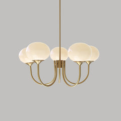 Aeyee Glass Globe Chandelier, Modern Pendant Light, Mid-Century Hanging Light for Dining Room Living Room