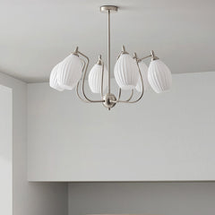 Elegant Flower Chandelier - Aeyee Classic Pendant Light Fixture with Ceramic Shade, Adjustable Height, Modern Hanging Lamp