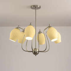 Elegant Flower Chandelier - Aeyee Classic Pendant Light Fixture with Ceramic Shade, Adjustable Height, Modern Hanging Lamp